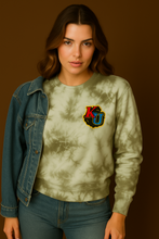 Load image into Gallery viewer, Tie Dye Olive Crew Neck