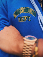Load image into Gallery viewer, UNDERGROUND DEPT. ZIP UP HOODIE (Blue)