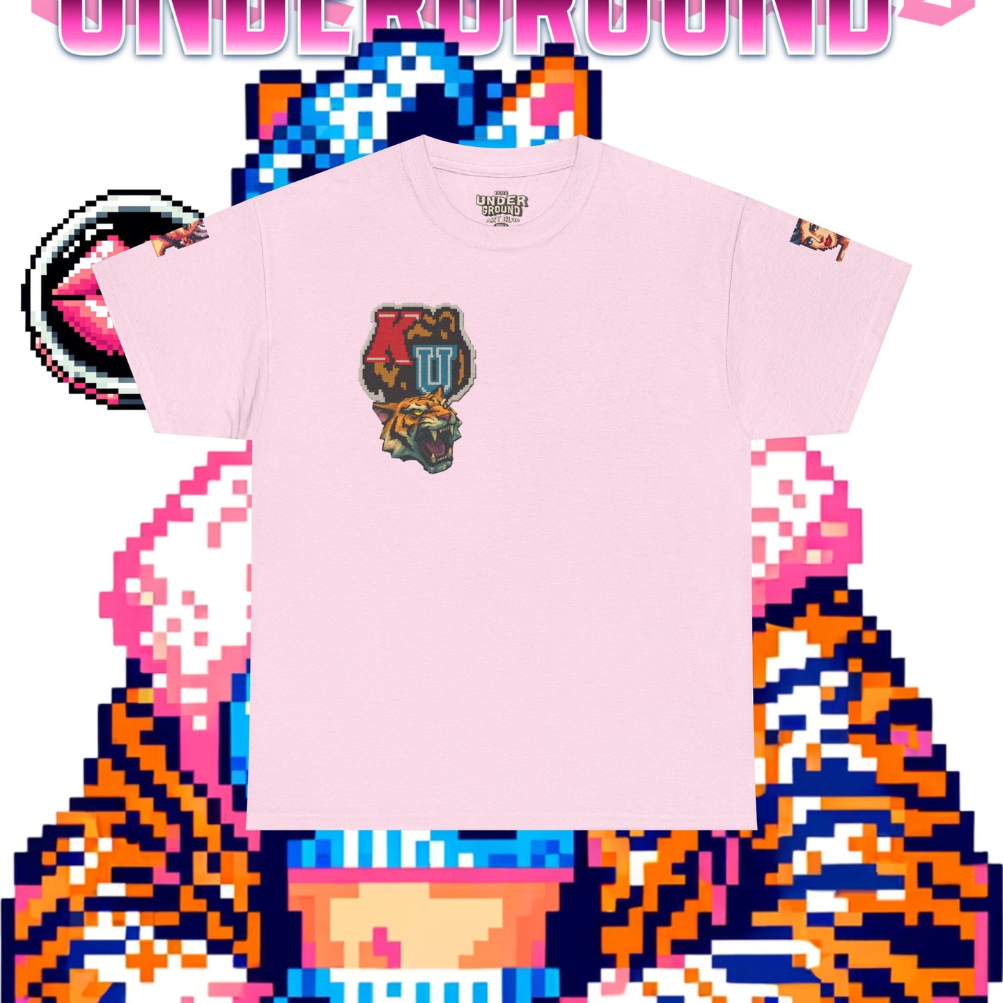 8-BIT RETRO TIGER PIN UP TEE